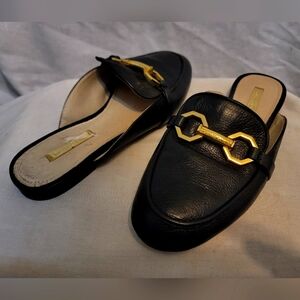 Louise et Cie Finay Black Leather Mule Womens Sz 6.5 M